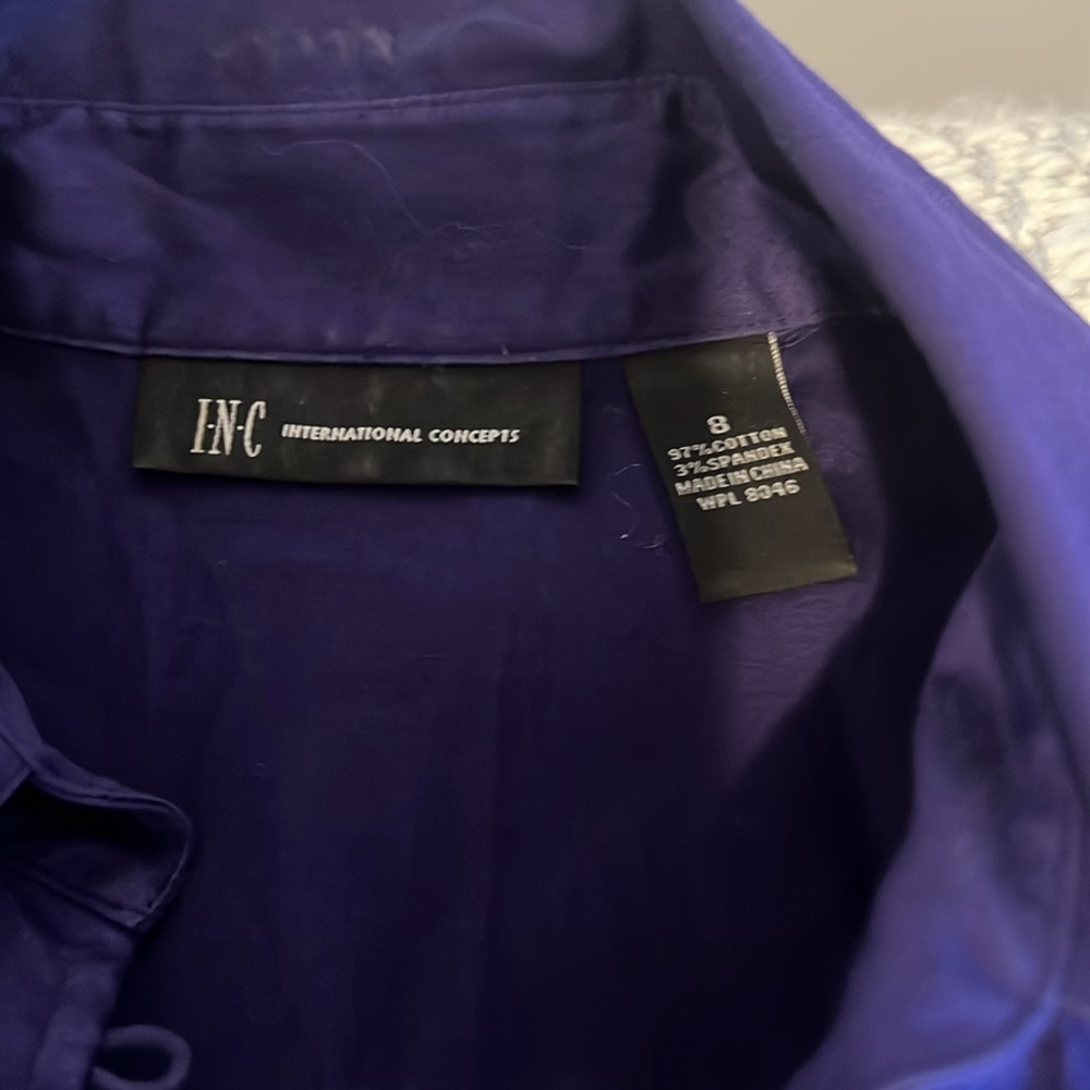 INC Blouse Purple Size 8 - Picture 3 of 5